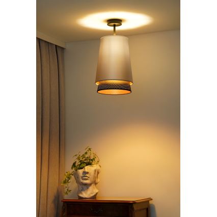 Duolla - Полилей за повърхностен монтаж BELL SHINY 1xE27/15W/230V Ø 25 см сребрист/черен