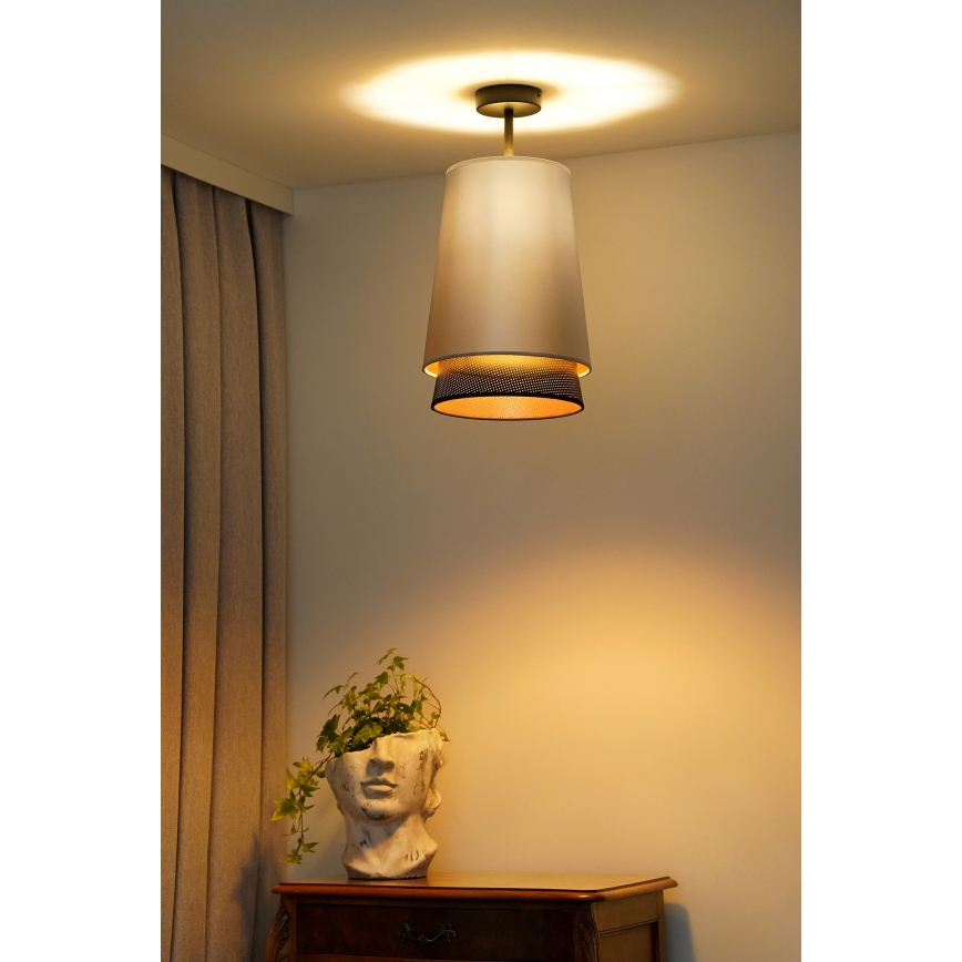 Duolla - Полилей за повърхностен монтаж BELL SHINY 1xE27/15W/230V Ø 25 см сребрист/черен