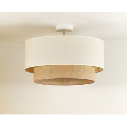 Duolla - Полилей за повърхностен монтаж BOHO 1xE27/15W/230V Ø 45 см кремав/кафяв