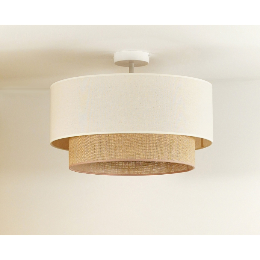 Duolla - Полилей за повърхностен монтаж BOHO 1xE27/15W/230V Ø 45 см кремав/кафяв