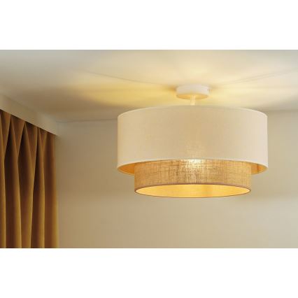 Duolla - Полилей за повърхностен монтаж BOHO 1xE27/15W/230V Ø 45 см кремав/кафяв