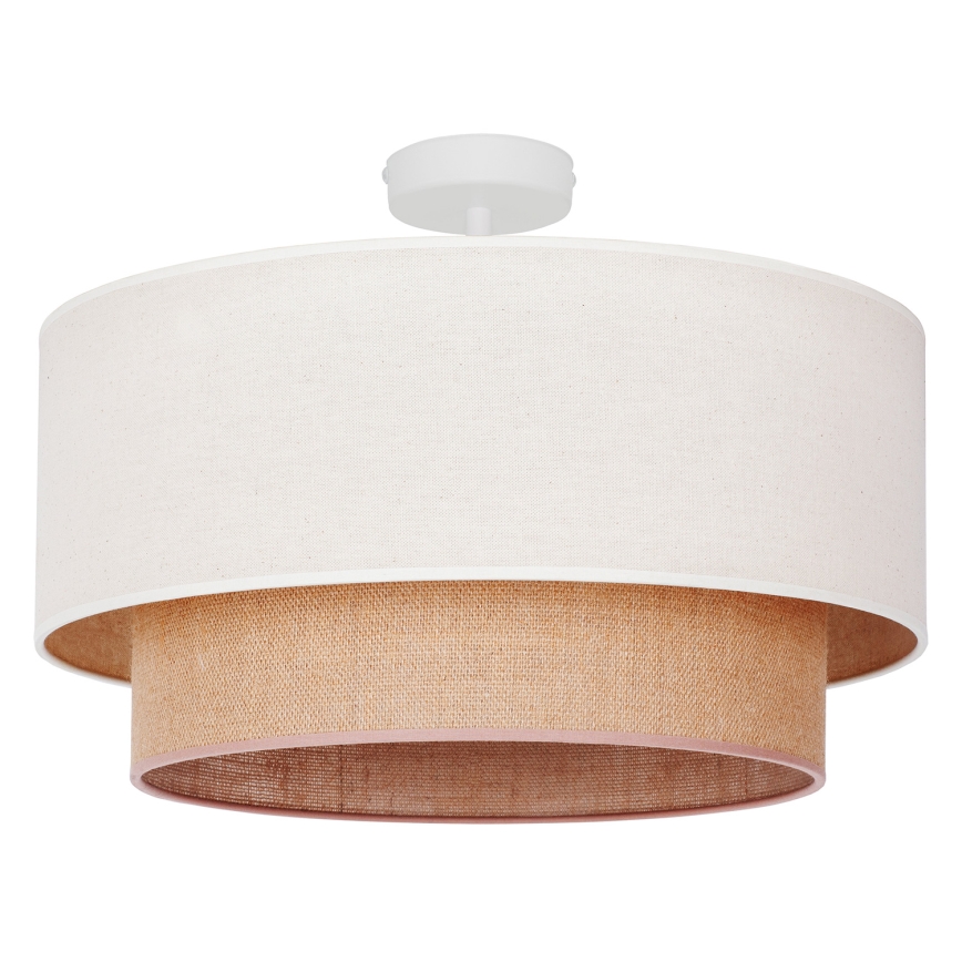 Duolla - Полилей за повърхностен монтаж BOHO 1xE27/15W/230V Ø 45 см кремав/кафяв
