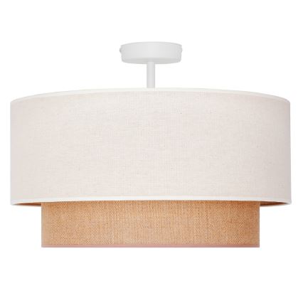 Duolla - Полилей за повърхностен монтаж BOHO 1xE27/15W/230V Ø 45 см кремав/кафяв