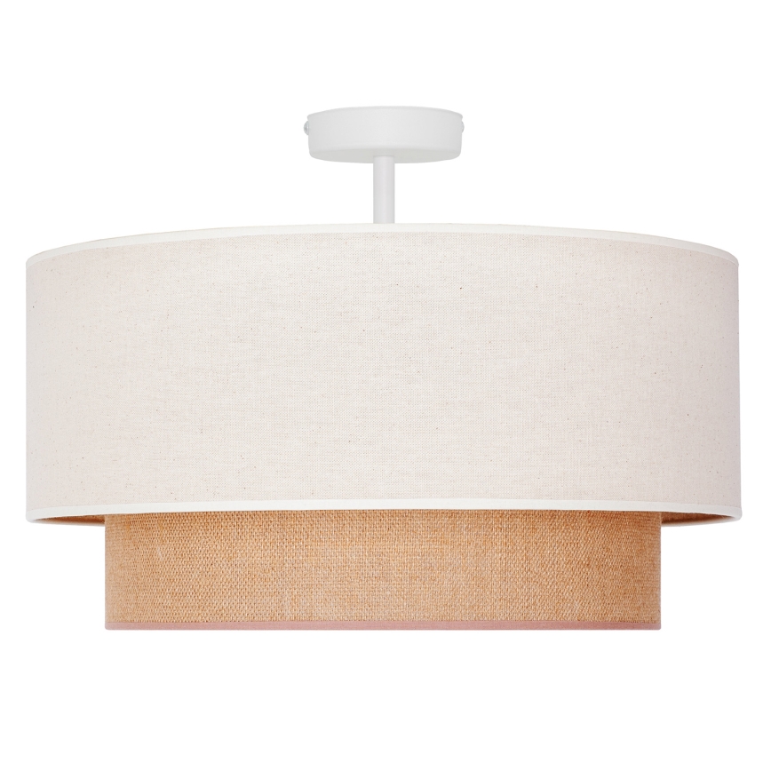 Duolla - Полилей за повърхностен монтаж BOHO 1xE27/15W/230V Ø 45 см кремав/кафяв
