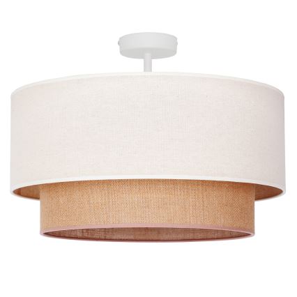 Duolla - Полилей за повърхностен монтаж BOHO 1xE27/15W/230V Ø 45 см кремав/кафяв