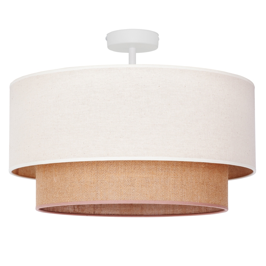 Duolla - Полилей за повърхностен монтаж BOHO 1xE27/15W/230V Ø 45 см кремав/кафяв