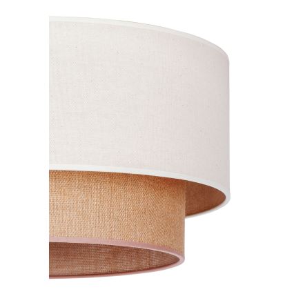 Duolla - Полилей за повърхностен монтаж BOHO 1xE27/15W/230V Ø 45 см кремав/кафяв