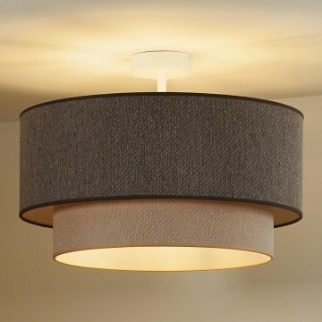 Duolla - Полилей за повърхностен монтаж BOHO ECO RECYCLING 1xE27/15W/230V Ø 45 см кафяв/кремав