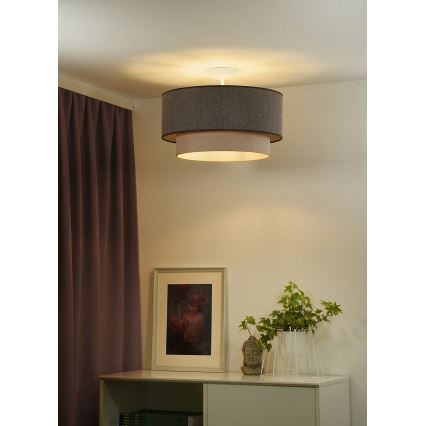 Duolla - Полилей за повърхностен монтаж BOHO ECO RECYCLING 1xE27/15W/230V Ø 45 см кафяв/кремав