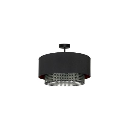Duolla - Полилей за повърхностен монтаж BOHO RATTAN 1xE27/15W/230V Ø 45 см черен