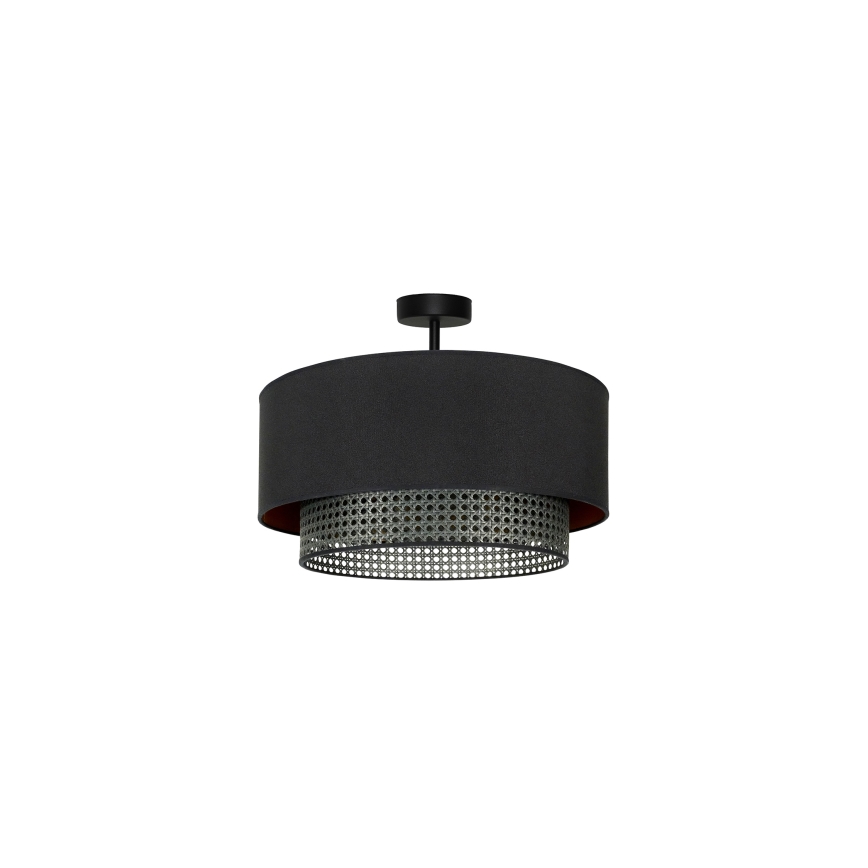 Duolla - Полилей за повърхностен монтаж BOHO RATTAN 1xE27/15W/230V Ø 45 см черен