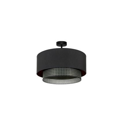Duolla - Полилей за повърхностен монтаж BOHO RATTAN 1xE27/15W/230V Ø 45 см черен