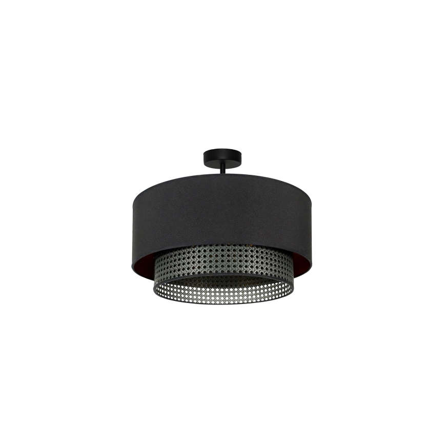 Duolla - Полилей за повърхностен монтаж BOHO RATTAN 1xE27/15W/230V Ø 45 см черен