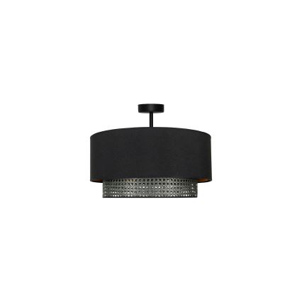 Duolla - Полилей за повърхностен монтаж BOHO RATTAN 1xE27/15W/230V Ø 45 см черен