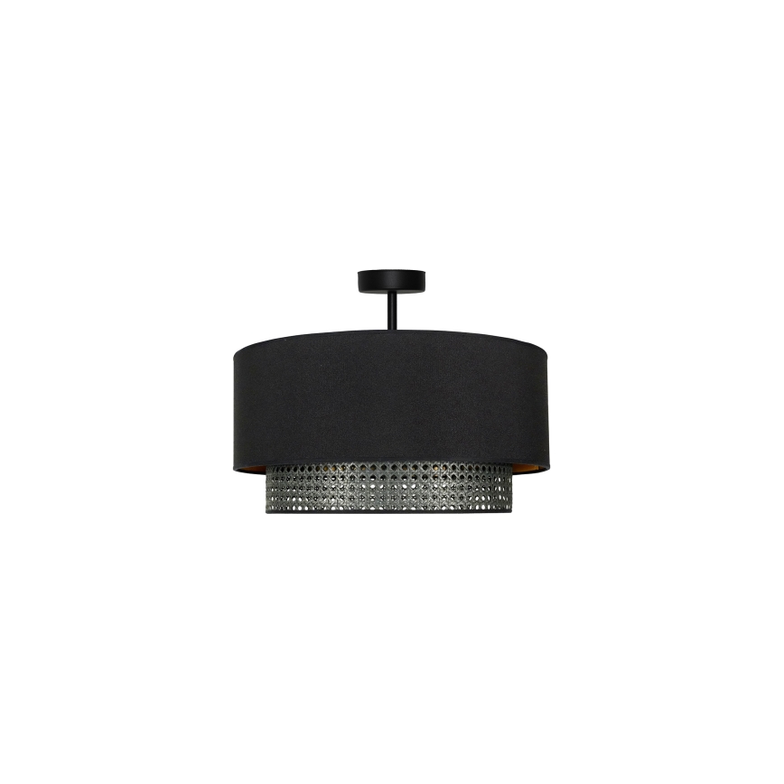 Duolla - Полилей за повърхностен монтаж BOHO RATTAN 1xE27/15W/230V Ø 45 см черен