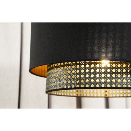 Duolla - Полилей за повърхностен монтаж BOHO RATTAN 1xE27/15W/230V Ø 45 см черен