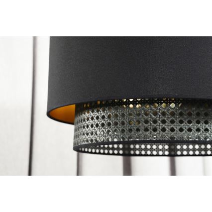 Duolla - Полилей за повърхностен монтаж BOHO RATTAN 1xE27/15W/230V Ø 45 см черен