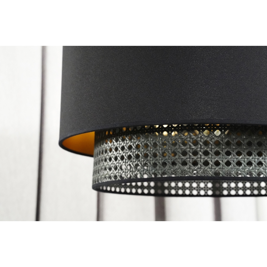 Duolla - Полилей за повърхностен монтаж BOHO RATTAN 1xE27/15W/230V Ø 45 см черен