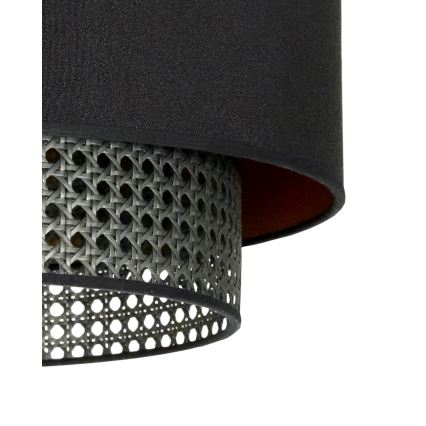 Duolla - Полилей за повърхностен монтаж BOHO RATTAN 1xE27/15W/230V Ø 45 см черен