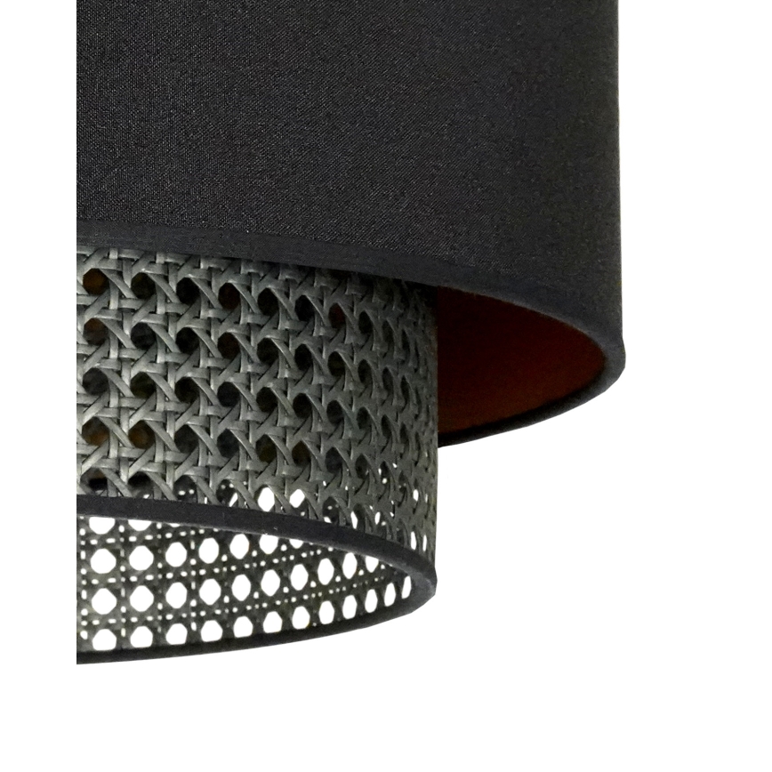 Duolla - Полилей за повърхностен монтаж BOHO RATTAN 1xE27/15W/230V Ø 45 см черен