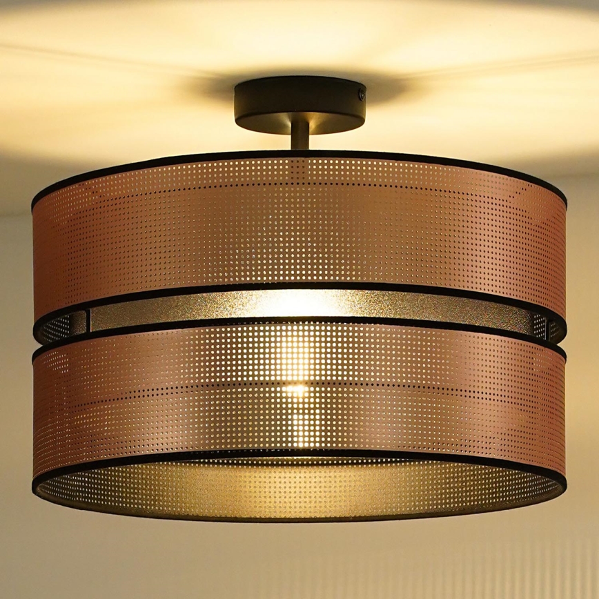 Duolla - Полилей за повърхностен монтаж COPPER SHINY 1xE27/15W/230V Ø 40 см меден/черен