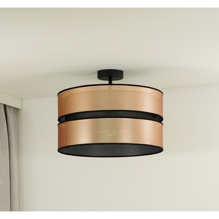 Duolla - Полилей за повърхностен монтаж COPPER SHINY 1xE27/15W/230V Ø 40 см меден/черен