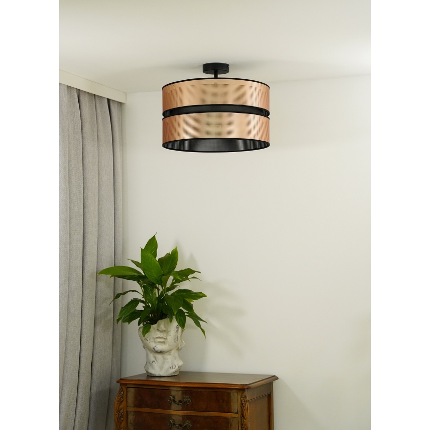 Duolla - Полилей за повърхностен монтаж COPPER SHINY 1xE27/15W/230V Ø 40 см меден/черен