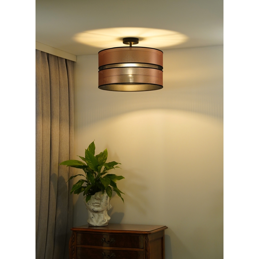 Duolla - Полилей за повърхностен монтаж COPPER SHINY 1xE27/15W/230V Ø 40 см меден/черен