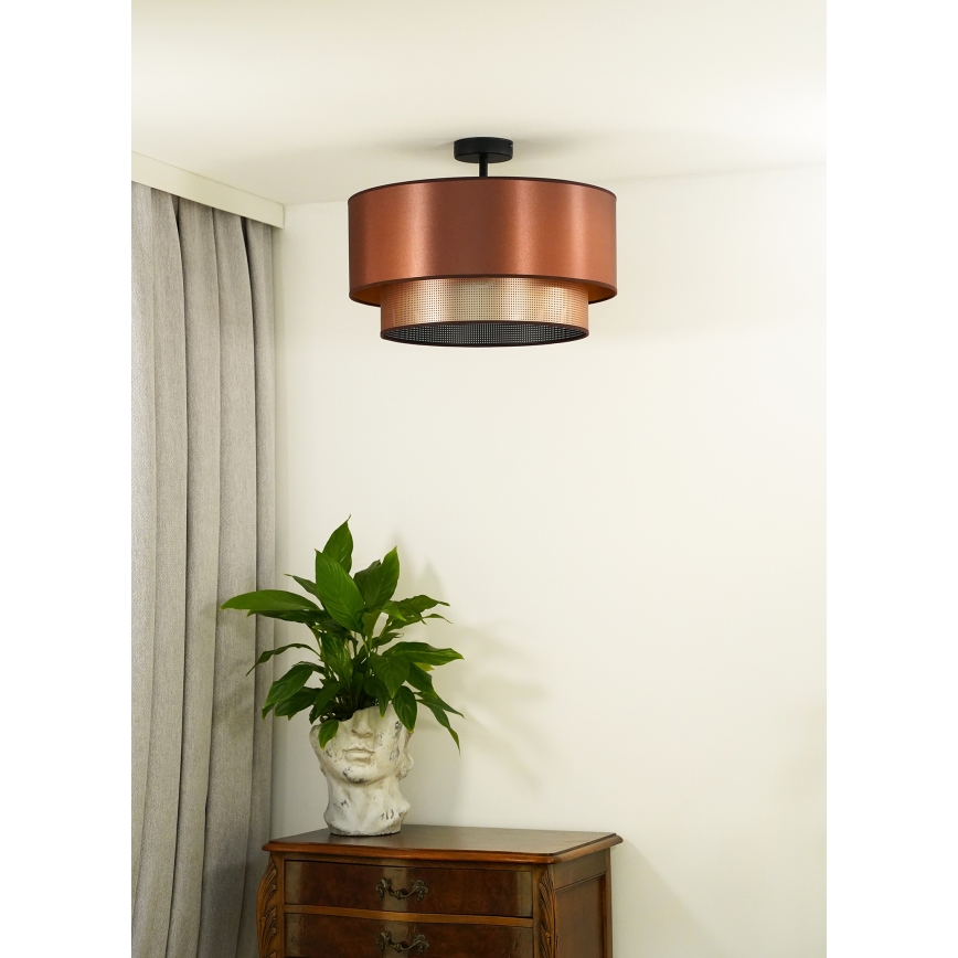 Duolla - Полилей за повърхностен монтаж COPPER SHINY 1xE27/15W/230V Ø 45 см меден