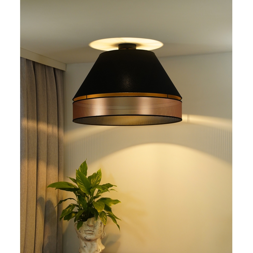 Duolla - Полилей за повърхностен монтаж COPPER SHINY 1xE27/15W/230V Ø 60 см черен/меден