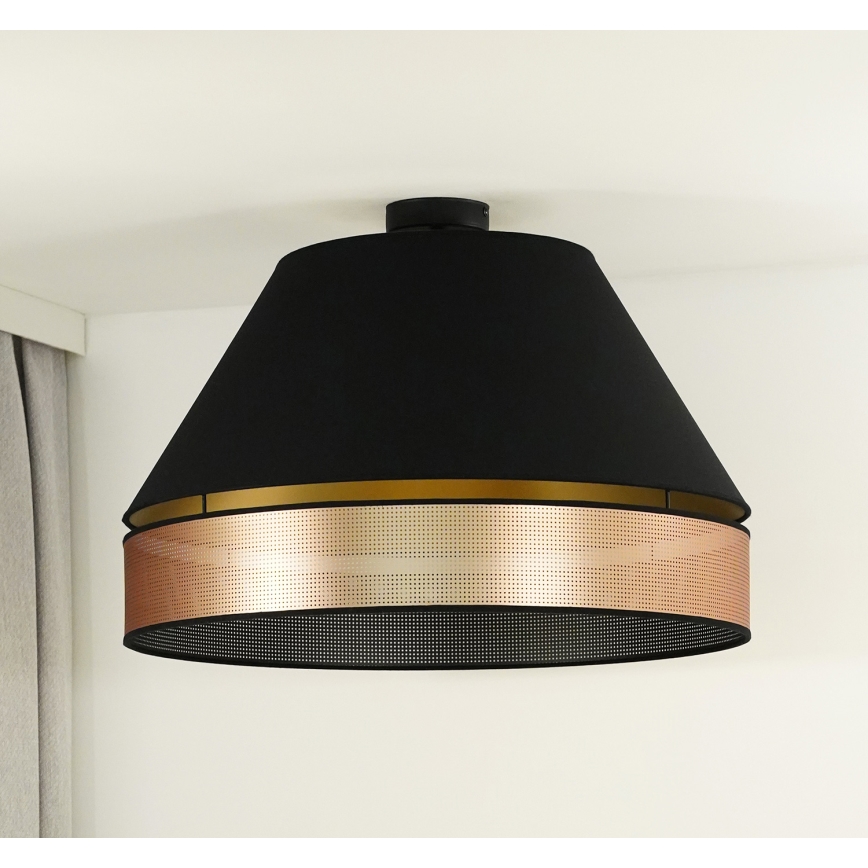 Duolla - Полилей за повърхностен монтаж COPPER SHINY 1xE27/15W/230V Ø 60 см черен/меден