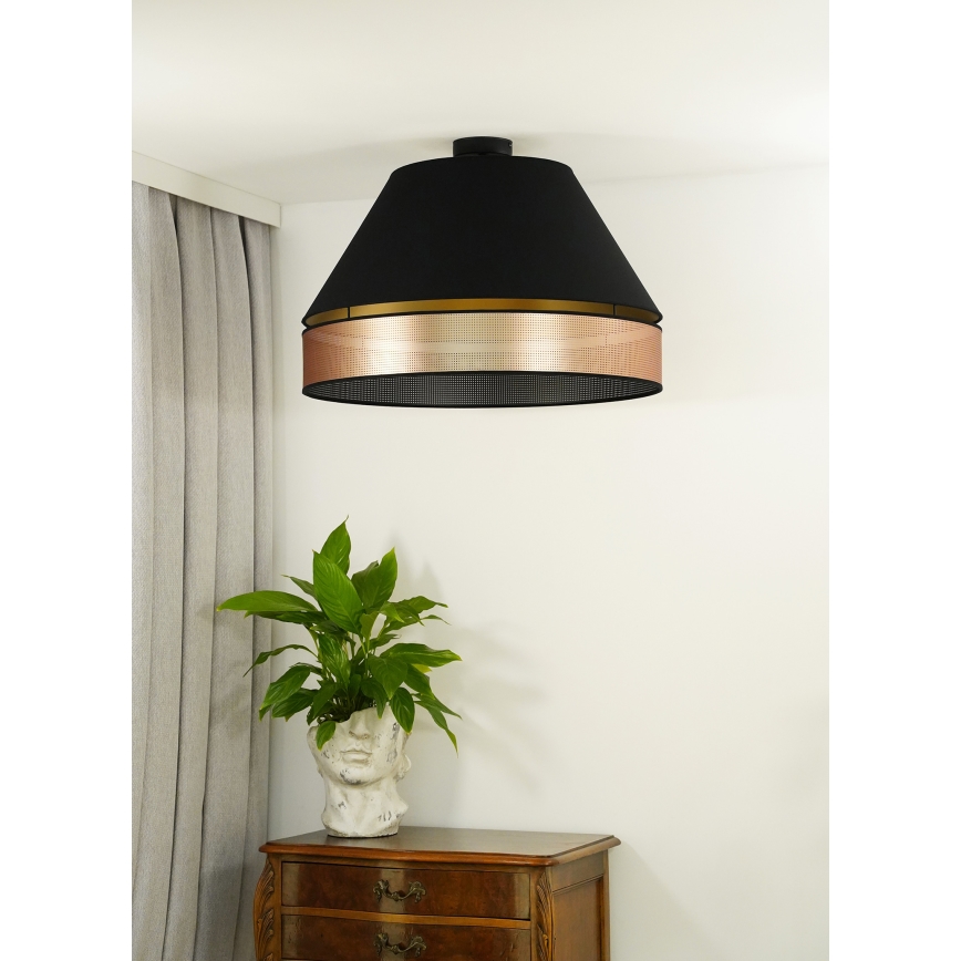 Duolla - Полилей за повърхностен монтаж COPPER SHINY 1xE27/15W/230V Ø 60 см черен/меден