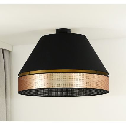 Duolla - Полилей за повърхностен монтаж COPPER SHINY 1xE27/15W/230V Ø 60 см черен/меден