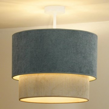 Duolla - Полилей за повърхностен монтаж CORDUROY 1xE27/15W/230V Ø 40 см син/бежов