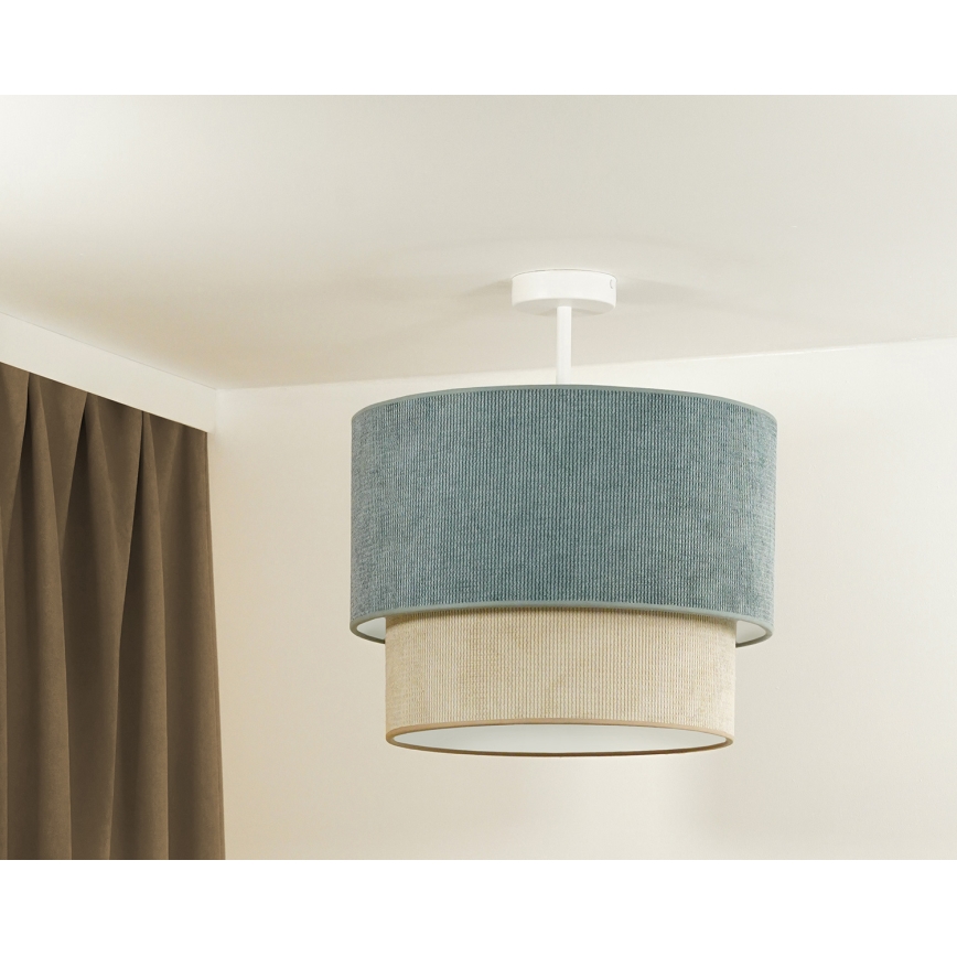 Duolla - Полилей за повърхностен монтаж CORDUROY 1xE27/15W/230V Ø 40 см син/бежов