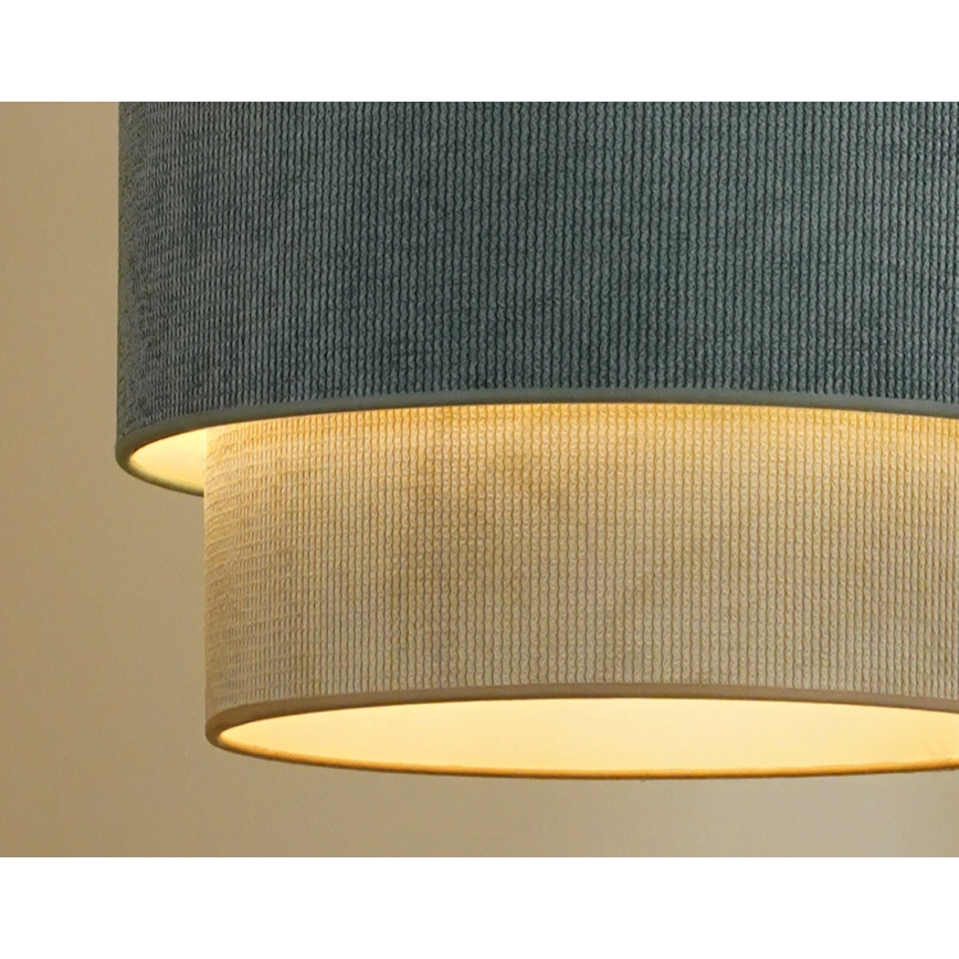Duolla - Полилей за повърхностен монтаж CORDUROY 1xE27/15W/230V Ø 40 см син/бежов