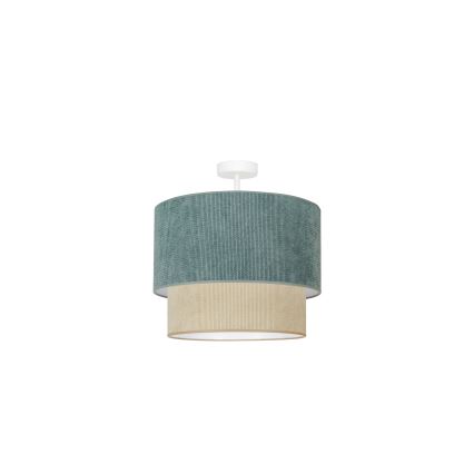 Duolla - Полилей за повърхностен монтаж CORDUROY 1xE27/15W/230V Ø 40 см син/бежов