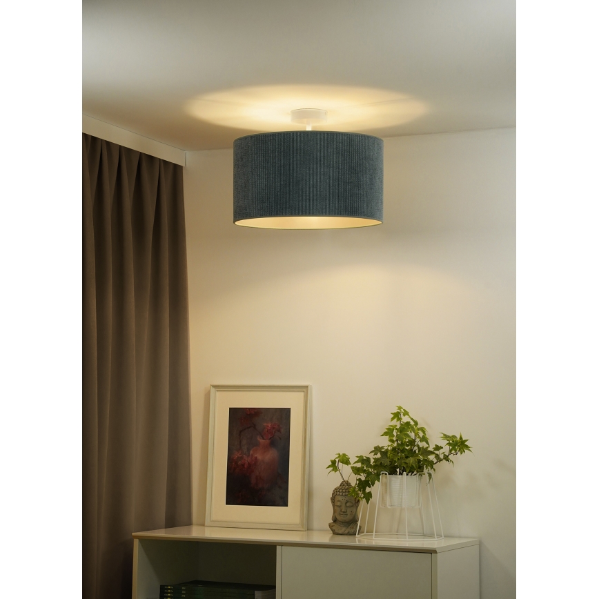 Duolla - Полилей за повърхностен монтаж CORDUROY 1xE27/15W/230V Ø 40 см светлосин