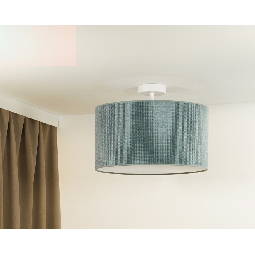 Duolla - Полилей за повърхностен монтаж CORDUROY 1xE27/15W/230V Ø 40 см светлосин