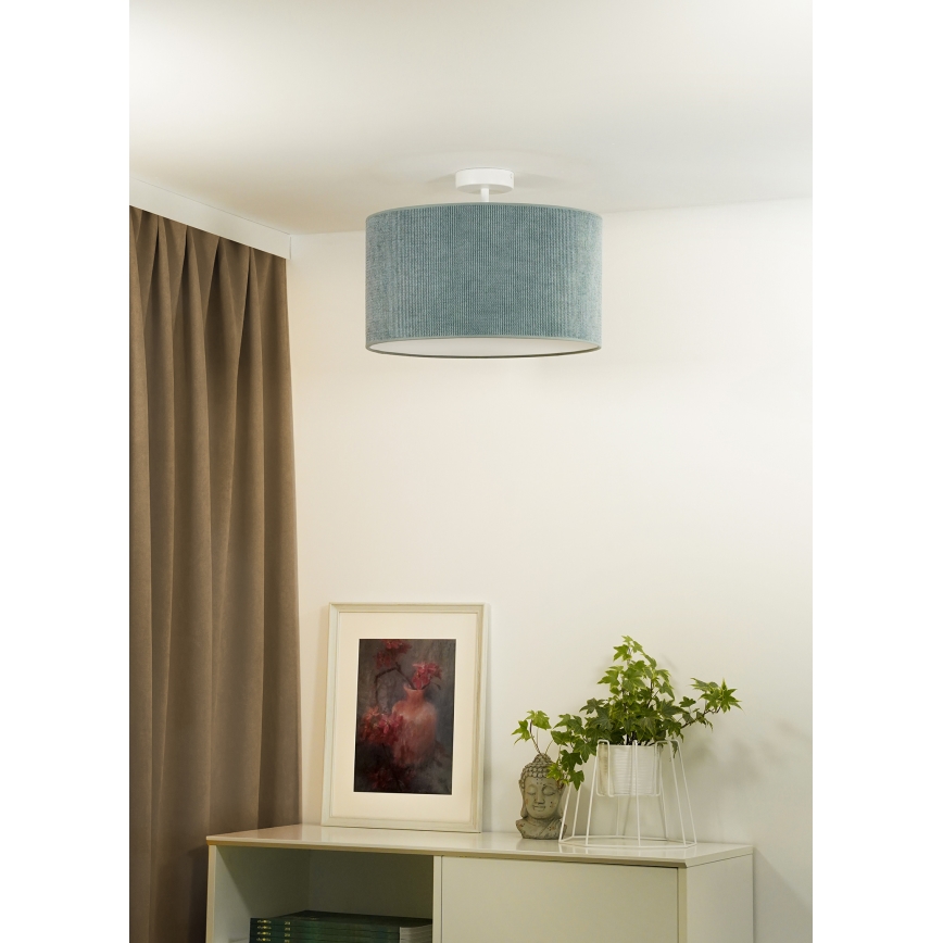 Duolla - Полилей за повърхностен монтаж CORDUROY 1xE27/15W/230V Ø 40 см светлосин