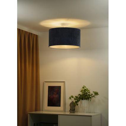 Duolla - Полилей за повърхностен монтаж CORDUROY 1xE27/15W/230V Ø 40 см тъмносин