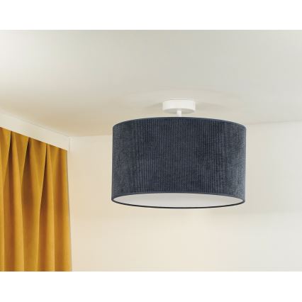 Duolla - Полилей за повърхностен монтаж CORDUROY 1xE27/15W/230V Ø 40 см тъмносин