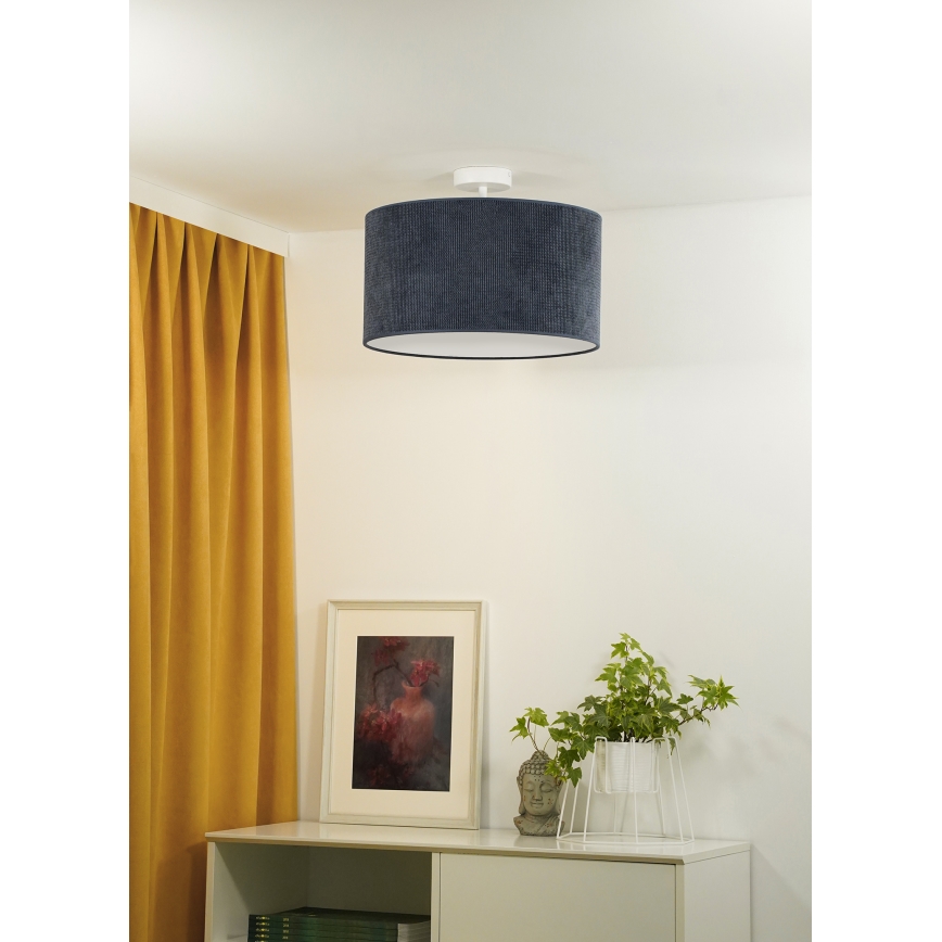 Duolla - Полилей за повърхностен монтаж CORDUROY 1xE27/15W/230V Ø 40 см тъмносин