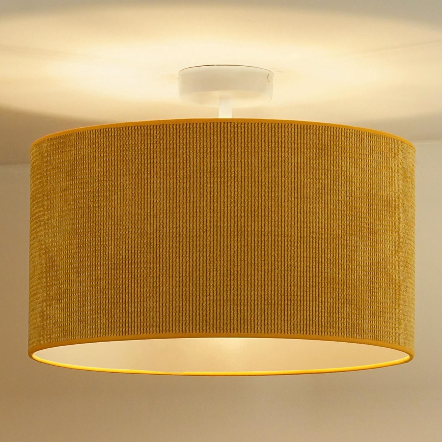 Duolla - Полилей за повърхностен монтаж CORDUROY 1xE27/15W/230V Ø 40 см жълт