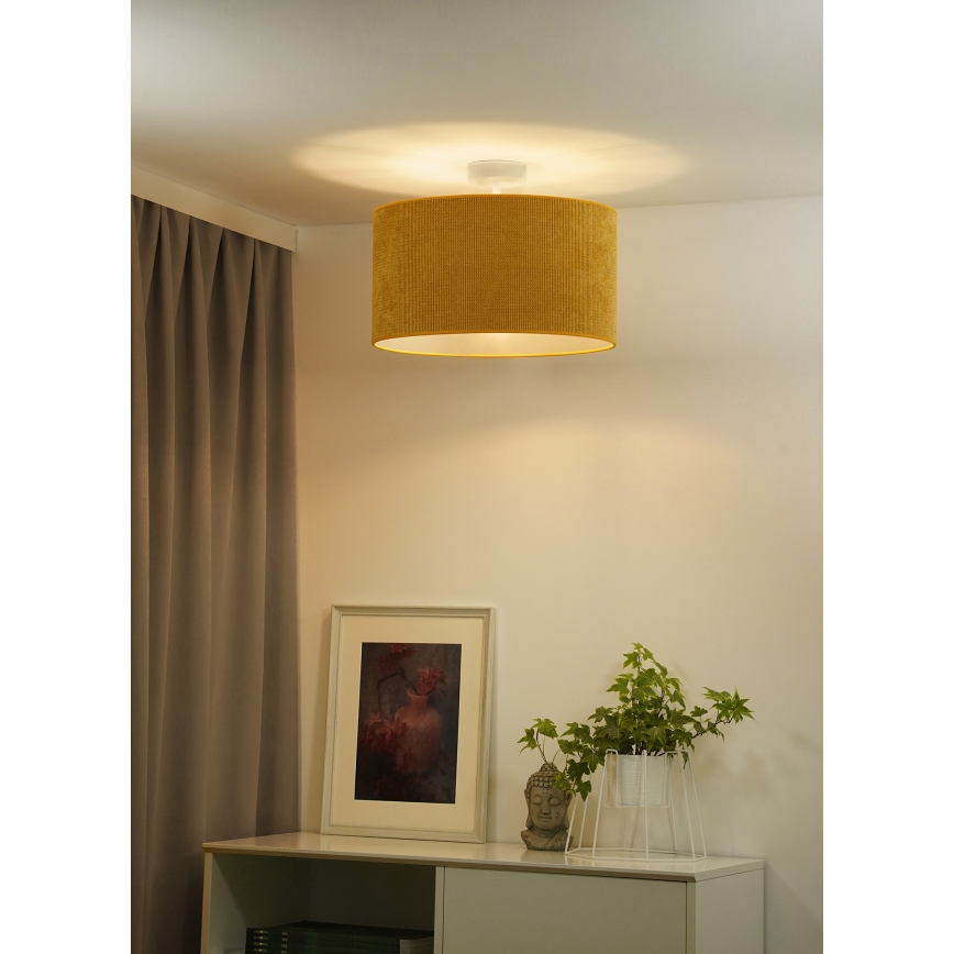 Duolla - Полилей за повърхностен монтаж CORDUROY 1xE27/15W/230V Ø 40 см жълт