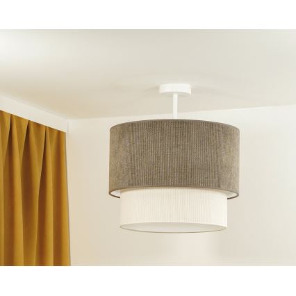 Duolla - Полилей за повърхностен монтаж CORDUROY 1xE27/15W/230V Ø 40 см кафяв/кремав