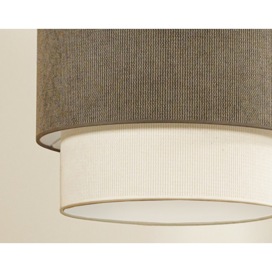 Duolla - Полилей за повърхностен монтаж CORDUROY 1xE27/15W/230V Ø 40 см кафяв/кремав