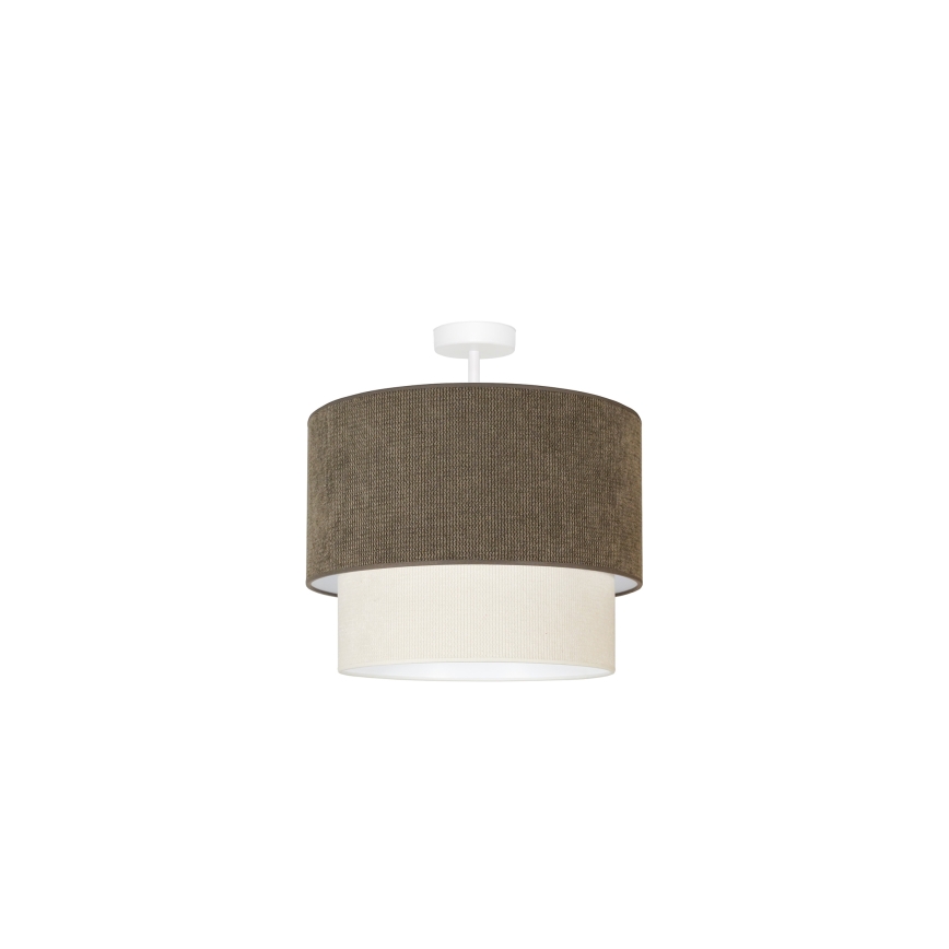 Duolla - Полилей за повърхностен монтаж CORDUROY 1xE27/15W/230V Ø 40 см кафяв/кремав