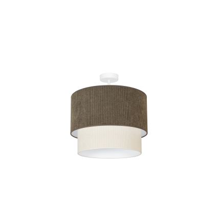 Duolla - Полилей за повърхностен монтаж CORDUROY 1xE27/15W/230V Ø 40 см кафяв/кремав