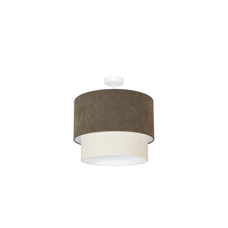 Duolla - Полилей за повърхностен монтаж CORDUROY 1xE27/15W/230V Ø 40 см кафяв/кремав